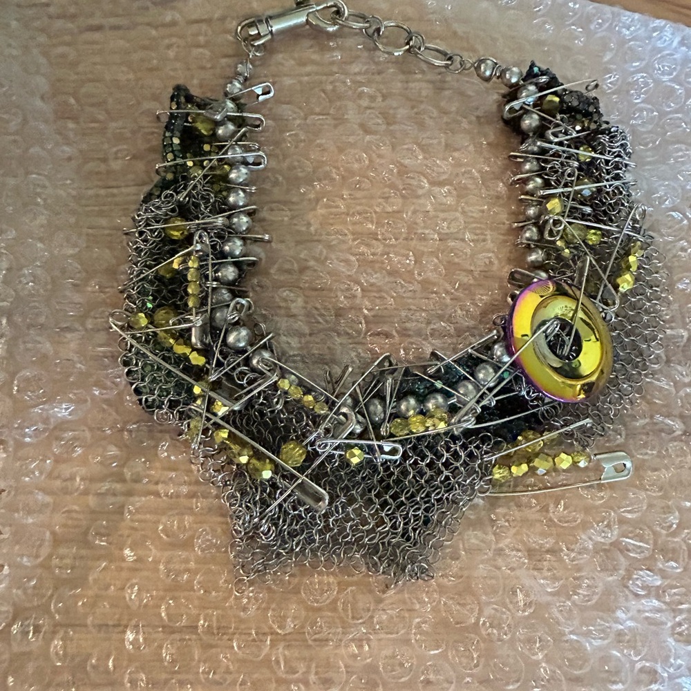 Realm by Jesse Walker green abstract necklace